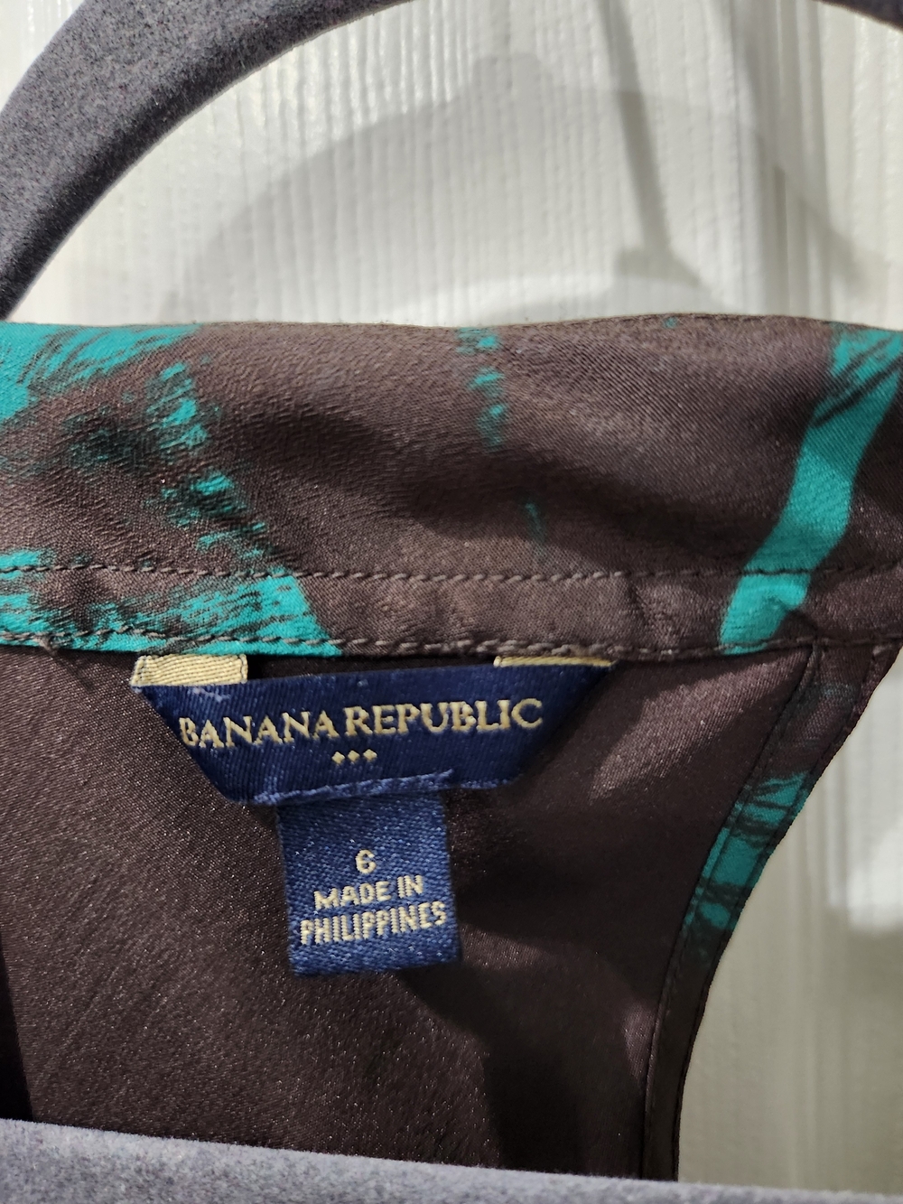 Banana Republic Brown & Teal Patterned Dress